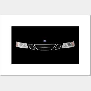 Saab 9-3 classic car minimalist grille Posters and Art